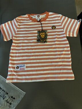 Able Orange & White Striped Short-Sleeve Tee with Ape Patch